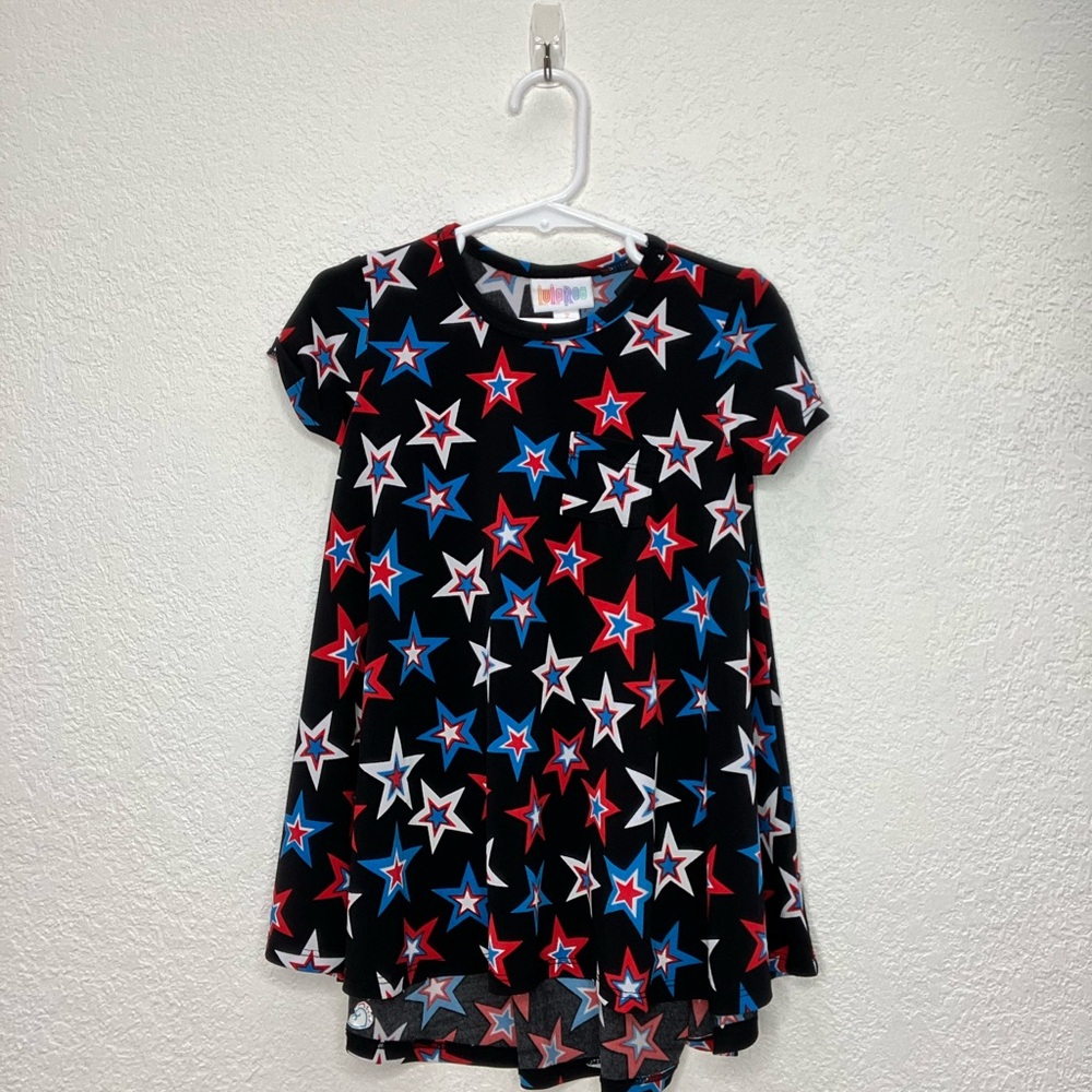 LulaRoe 4th of July Star Patterned Black Dress